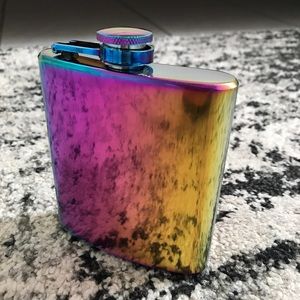 Brand new in box! Never used Iridescent psychedelic metallic hip flask-Coachella